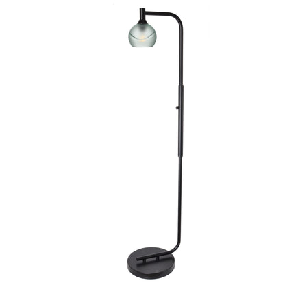 763 Floor Lamp-Glass-Bicycle Glass Co - Hardware-Lunar-Steel Blue-Brushed Nickel-Bicycle Glass Co