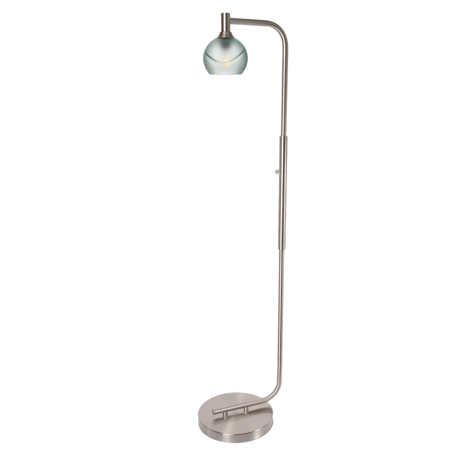763 Floor Lamp-Glass-Bicycle Glass Co - Hardware-Lunar-Steel Blue-Brushed Nickel-Bicycle Glass Co
