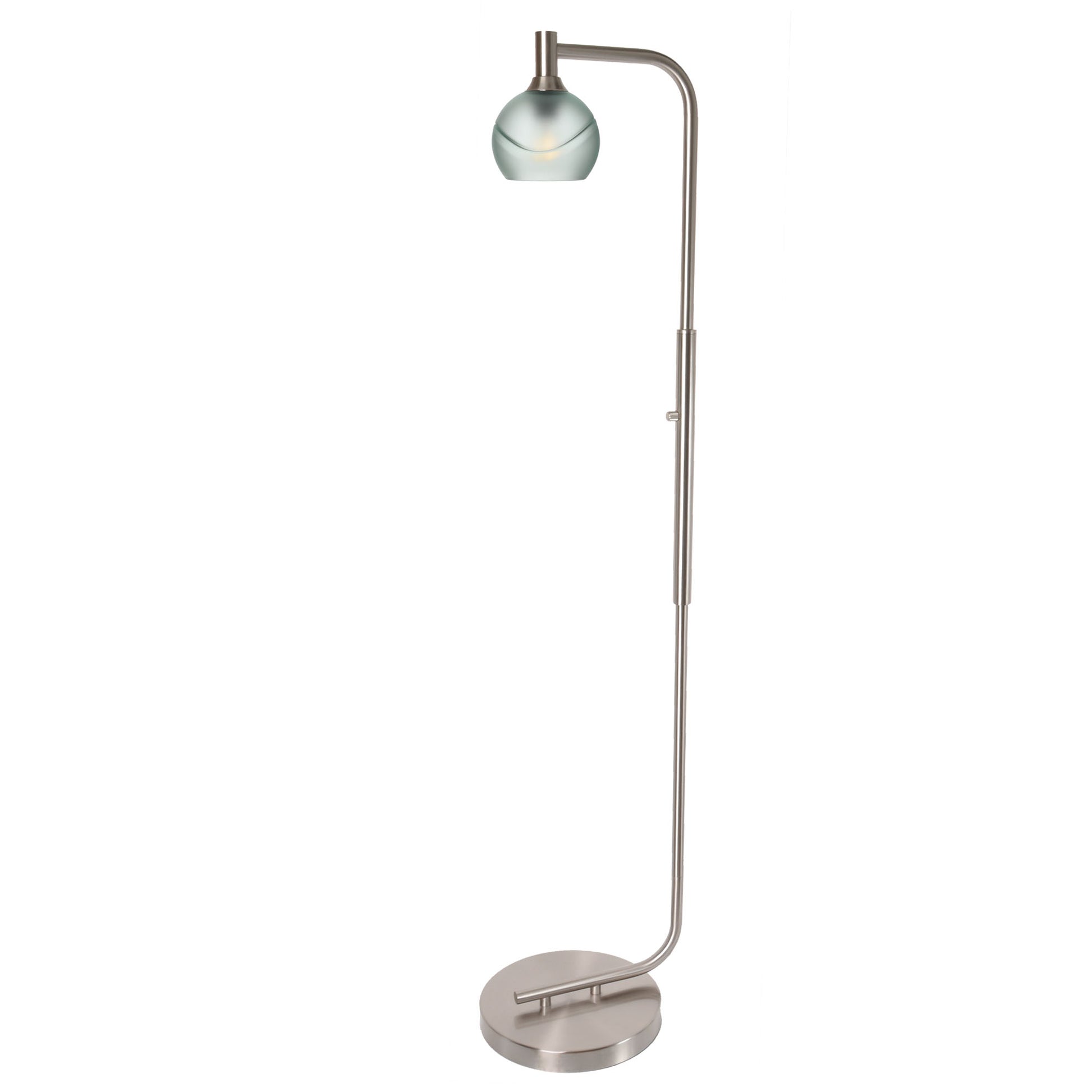 763 Floor Lamp-Glass-Bicycle Glass Co - Hardware-Lunar-Steel Blue-Brushed Nickel-Bicycle Glass Co