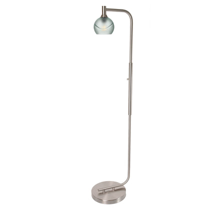 763 Floor Lamp-Glass-Bicycle Glass Co - Hardware-Lunar-Steel Blue-Brushed Nickel-Bicycle Glass Co
