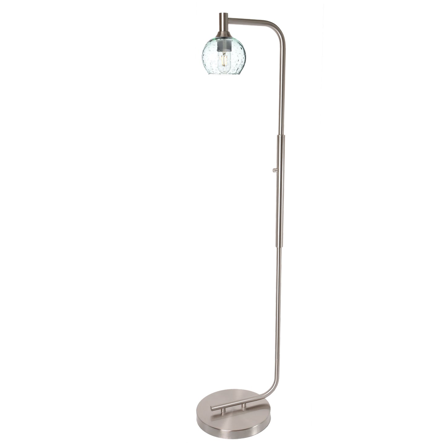 763 Floor Lamp-Glass-Bicycle Glass Co - Hardware-Lunar-Steel Blue-Brushed Nickel-Bicycle Glass Co
