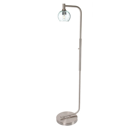 763 Floor Lamp-Glass-Bicycle Glass Co - Hardware-Lunar-Steel Blue-Brushed Nickel-Bicycle Glass Co