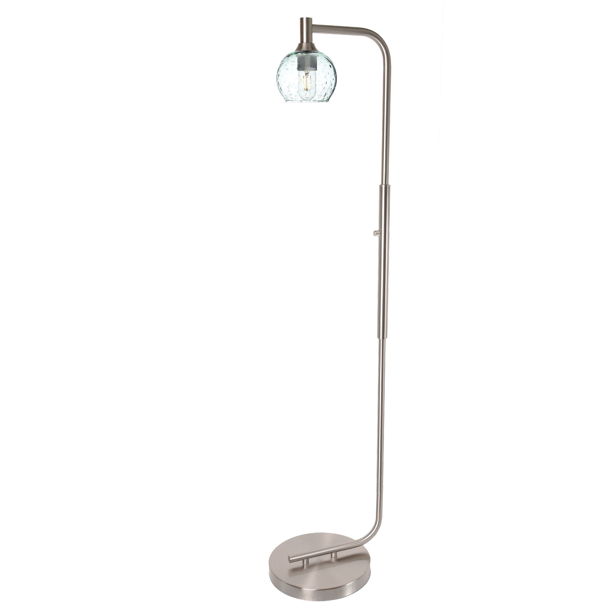 763 Floor Lamp-Glass-Bicycle Glass Co - Hardware-Lunar-Steel Blue-Brushed Nickel-Bicycle Glass Co