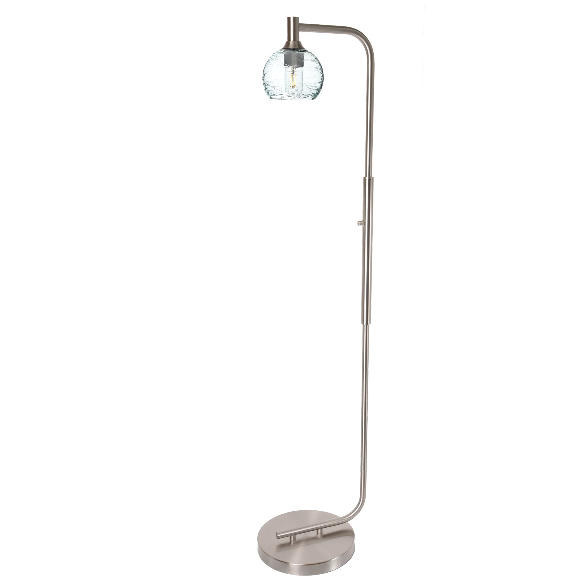 763 Floor Lamp-Glass-Bicycle Glass Co - Hardware-Lunar-Steel Blue-Brushed Nickel-Bicycle Glass Co