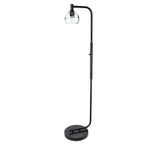 763 Floor Lamp-Glass-Bicycle Glass Co - Hardware-Lunar-Steel Blue-Brushed Nickel-Bicycle Glass Co