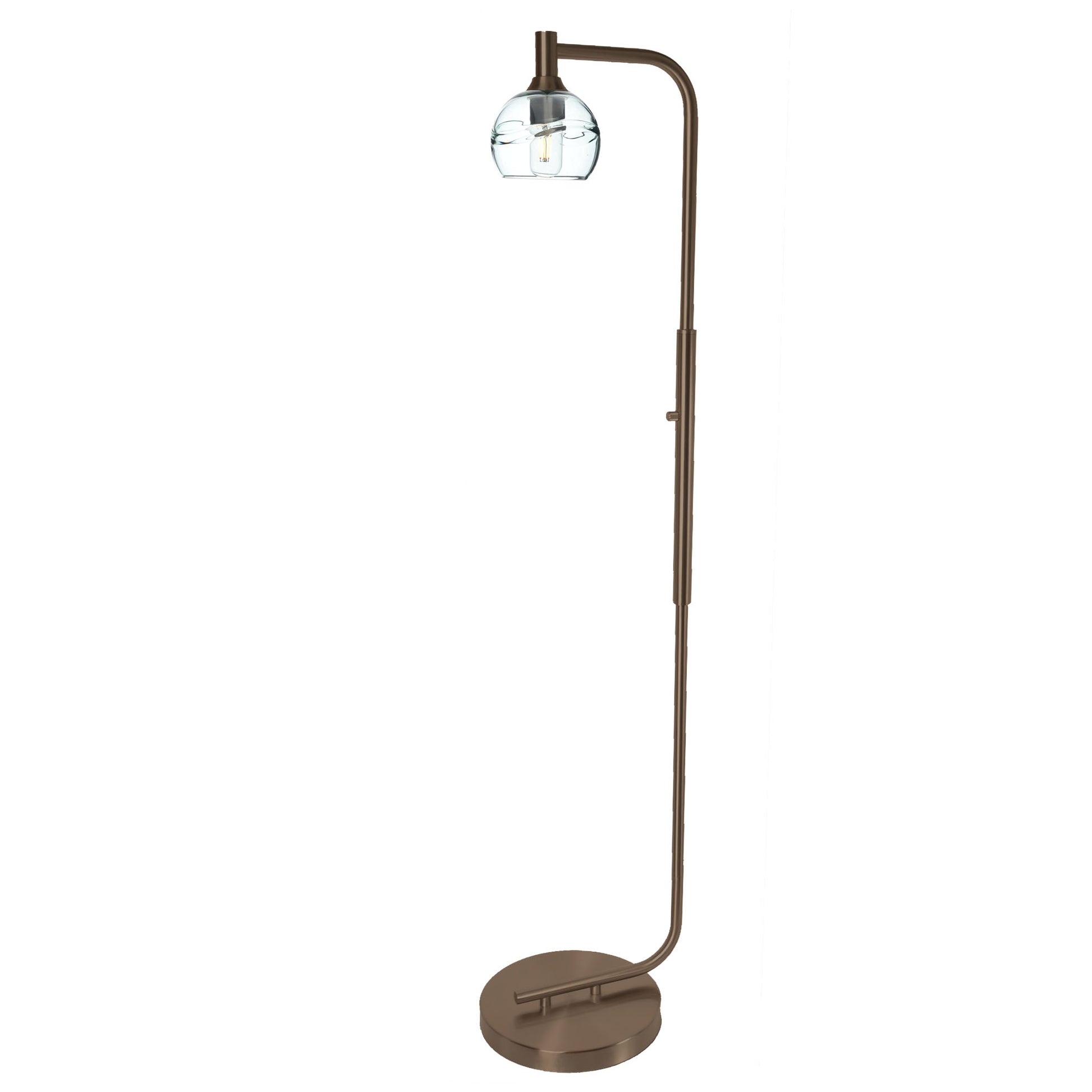 763 Floor Lamp-Glass-Bicycle Glass Co - Hardware-Lunar-Steel Blue-Brushed Nickel-Bicycle Glass Co