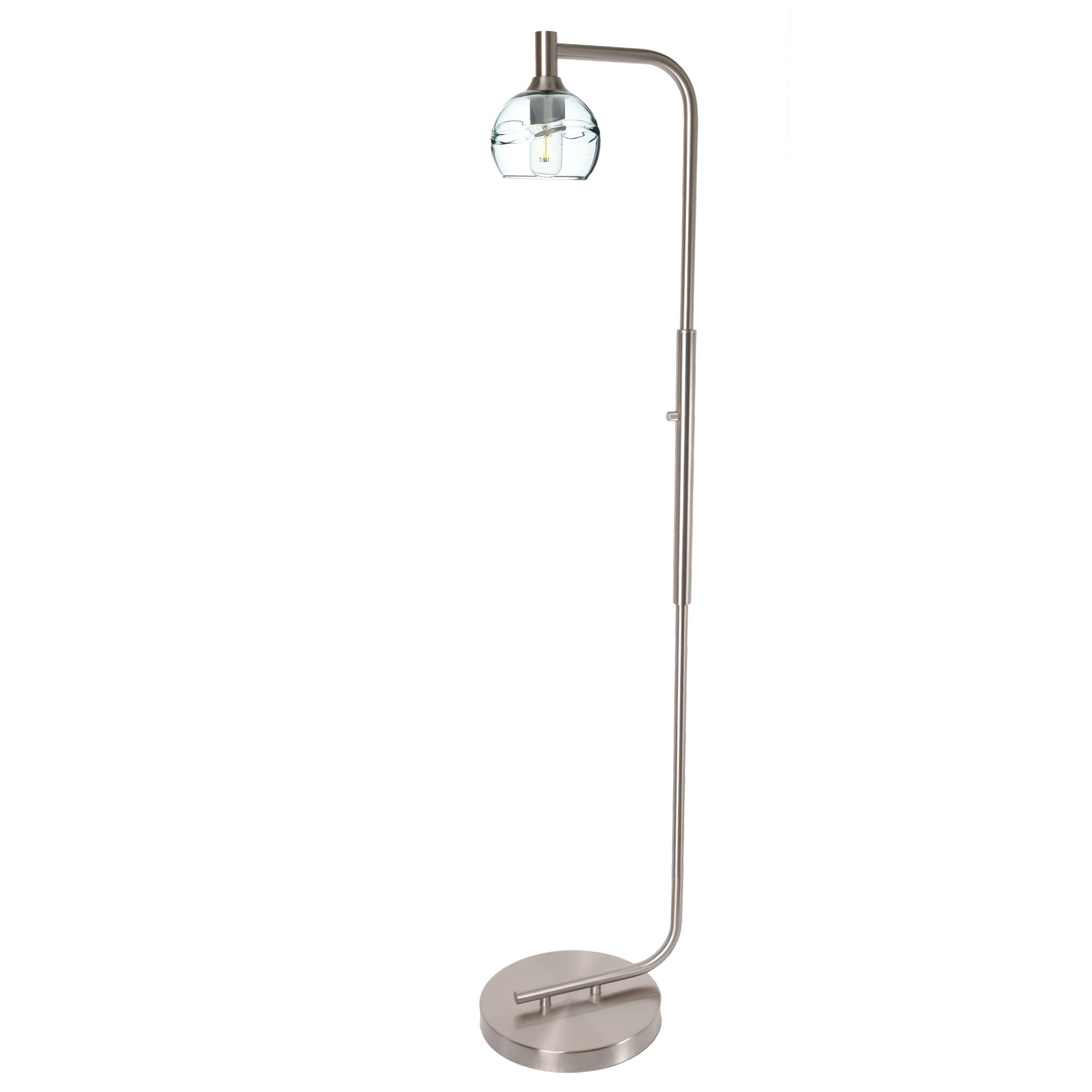 763 Floor Lamp-Glass-Bicycle Glass Co - Hardware-Lunar-Steel Blue-Brushed Nickel-Bicycle Glass Co