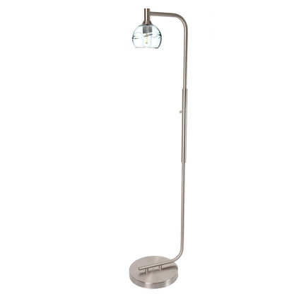 763 Floor Lamp-Glass-Bicycle Glass Co - Hardware-Lunar-Steel Blue-Brushed Nickel-Bicycle Glass Co