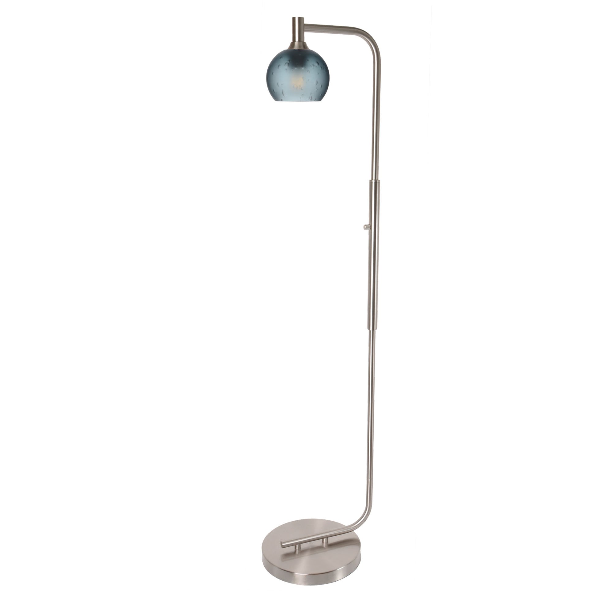 763 Floor Lamp-Glass-Bicycle Glass Co - Hardware-Lunar-Steel Blue-Brushed Nickel-Bicycle Glass Co