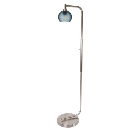 763 Floor Lamp-Glass-Bicycle Glass Co - Hardware-Lunar-Steel Blue-Brushed Nickel-Bicycle Glass Co