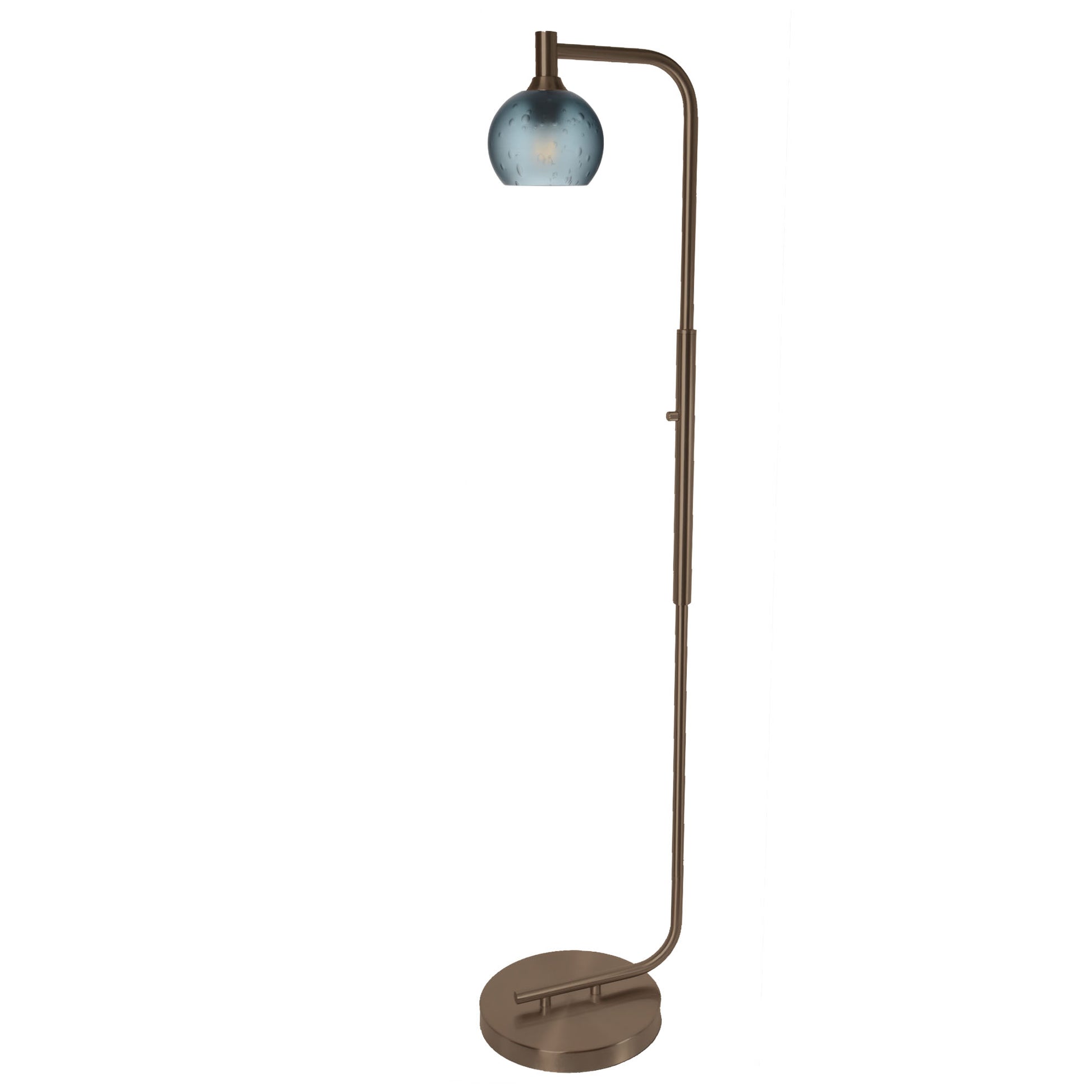 763 Floor Lamp-Glass-Bicycle Glass Co - Hardware-Lunar-Steel Blue-Brushed Nickel-Bicycle Glass Co