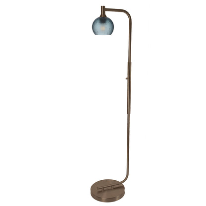 763 Floor Lamp-Glass-Bicycle Glass Co - Hardware-Lunar-Steel Blue-Brushed Nickel-Bicycle Glass Co