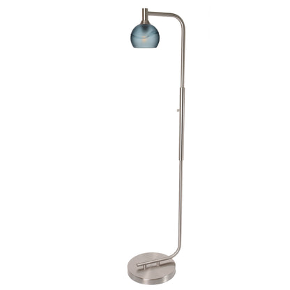 763 Floor Lamp-Glass-Bicycle Glass Co - Hardware-Lunar-Steel Blue-Brushed Nickel-Bicycle Glass Co