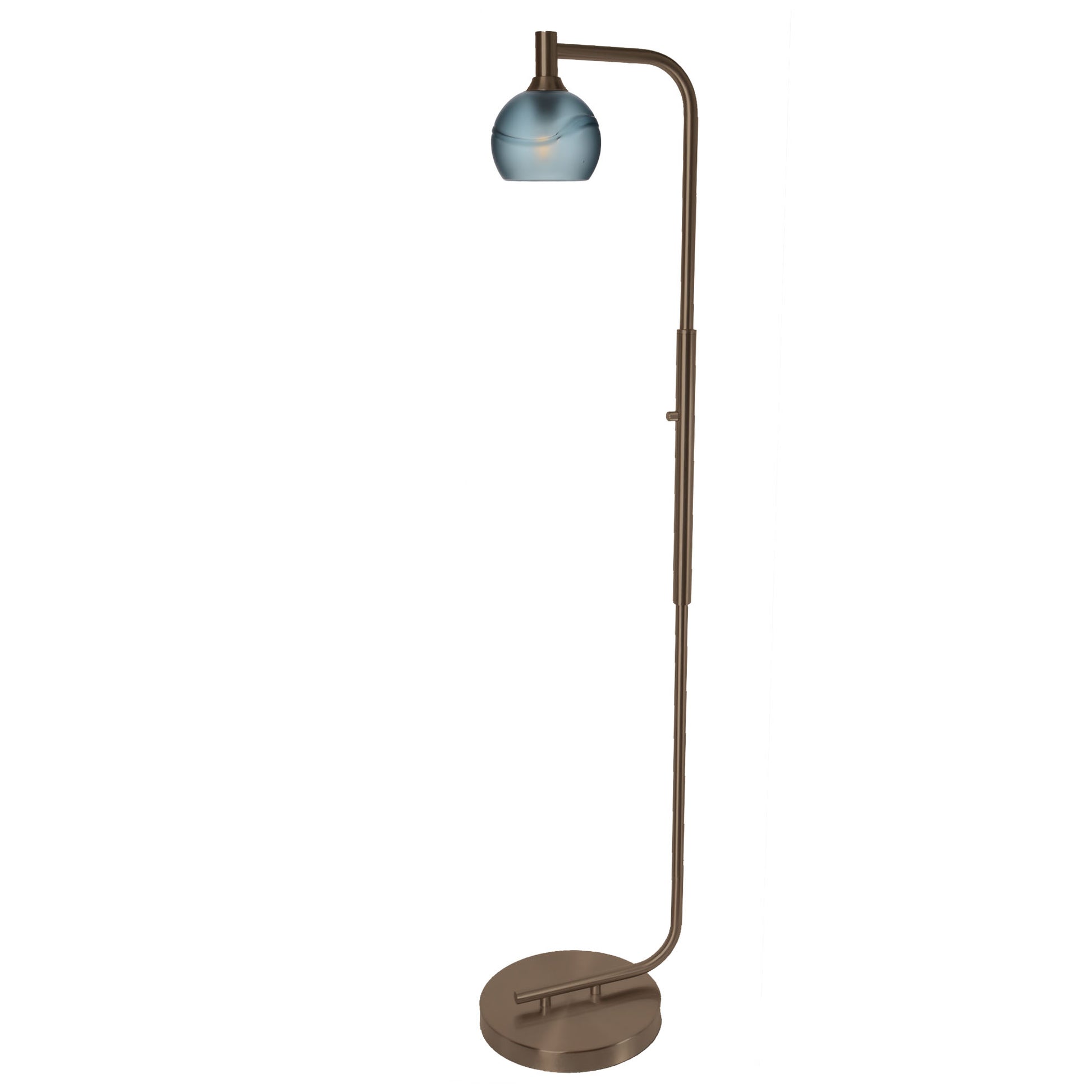763 Floor Lamp-Glass-Bicycle Glass Co - Hardware-Lunar-Steel Blue-Brushed Nickel-Bicycle Glass Co