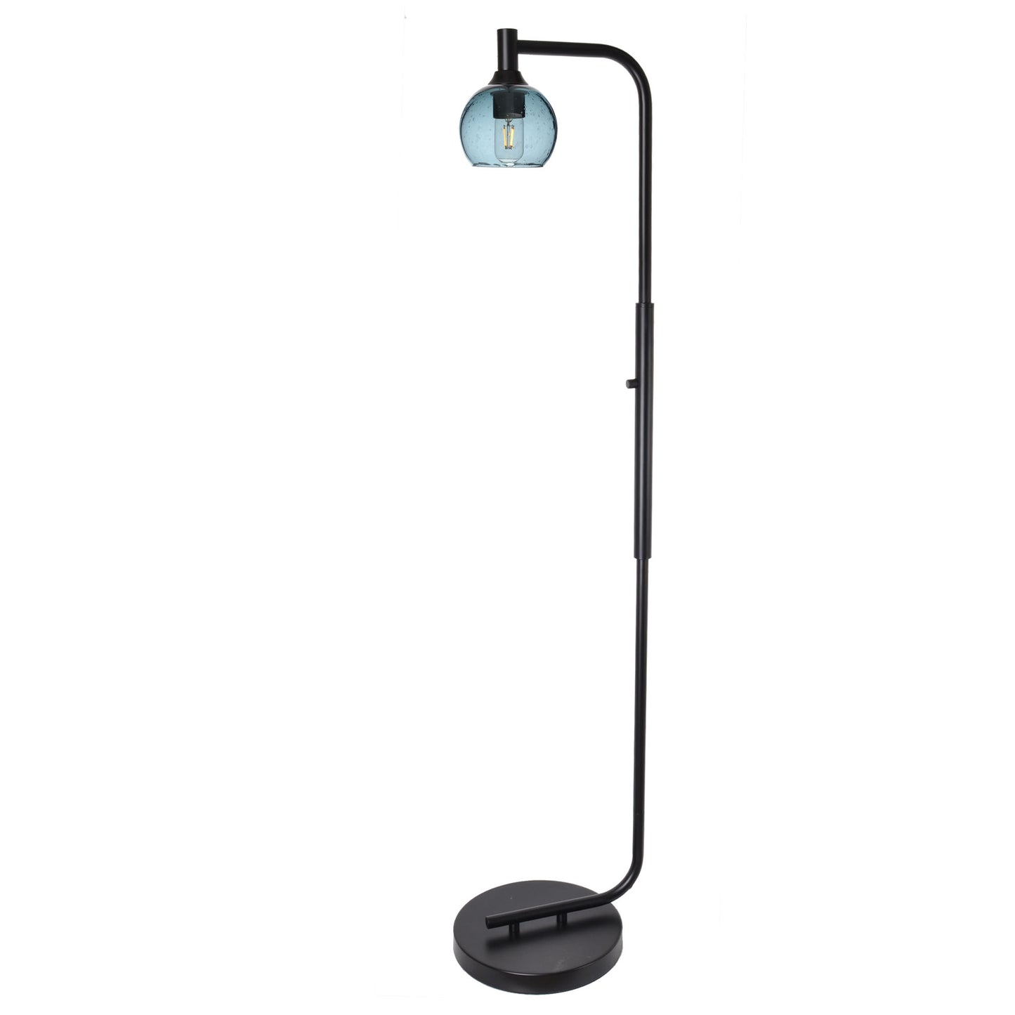 763 Floor Lamp-Glass-Bicycle Glass Co - Hardware-Lunar-Steel Blue-Brushed Nickel-Bicycle Glass Co