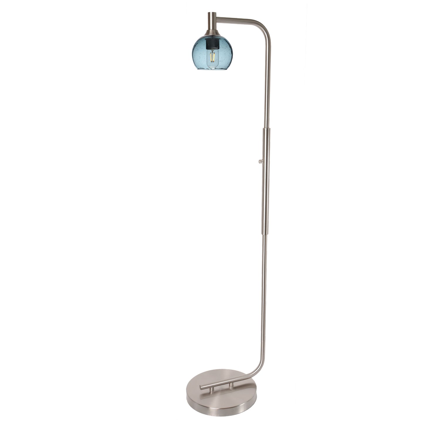763 Floor Lamp-Glass-Bicycle Glass Co - Hardware-Lunar-Steel Blue-Brushed Nickel-Bicycle Glass Co