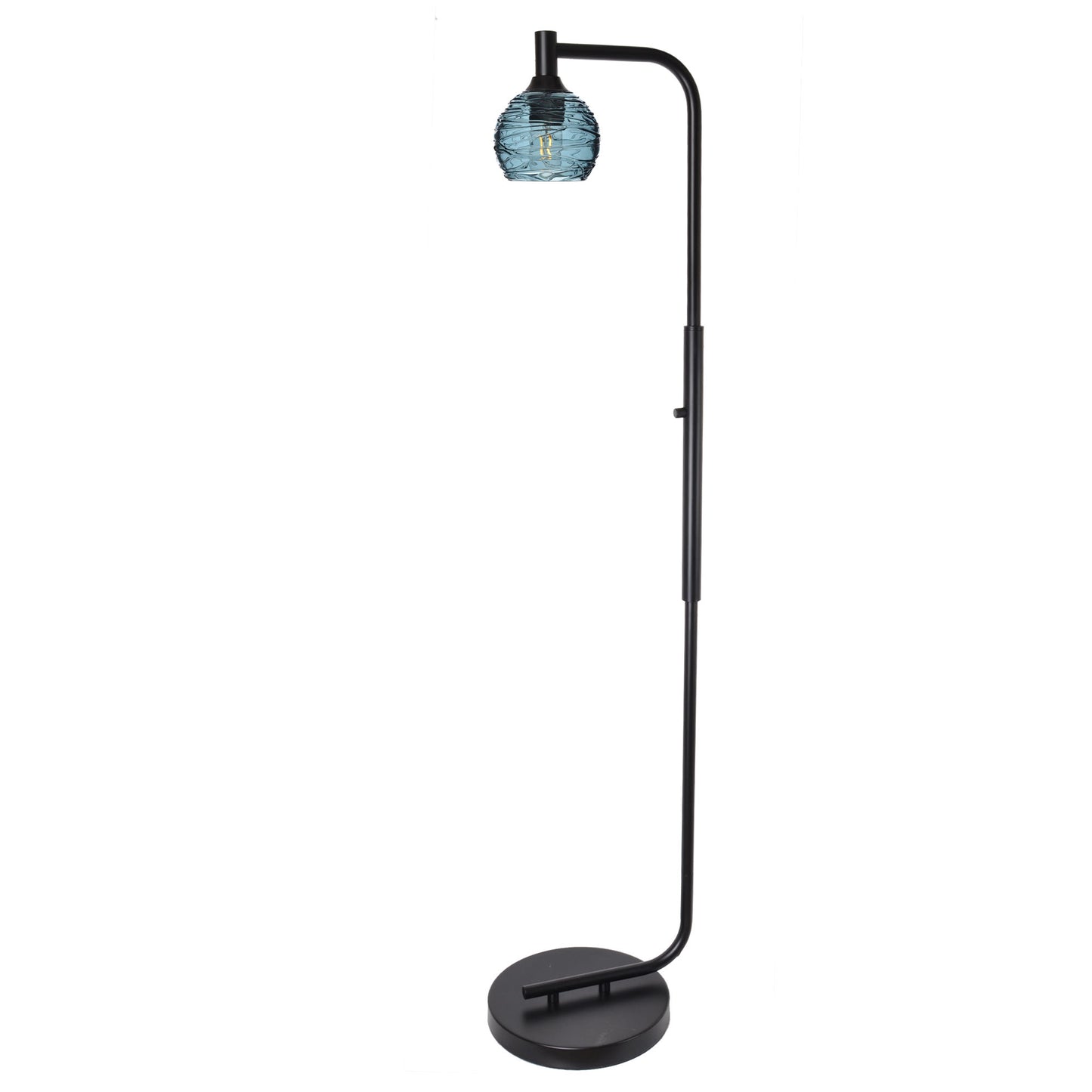 763 Floor Lamp-Glass-Bicycle Glass Co - Hardware-Lunar-Steel Blue-Brushed Nickel-Bicycle Glass Co
