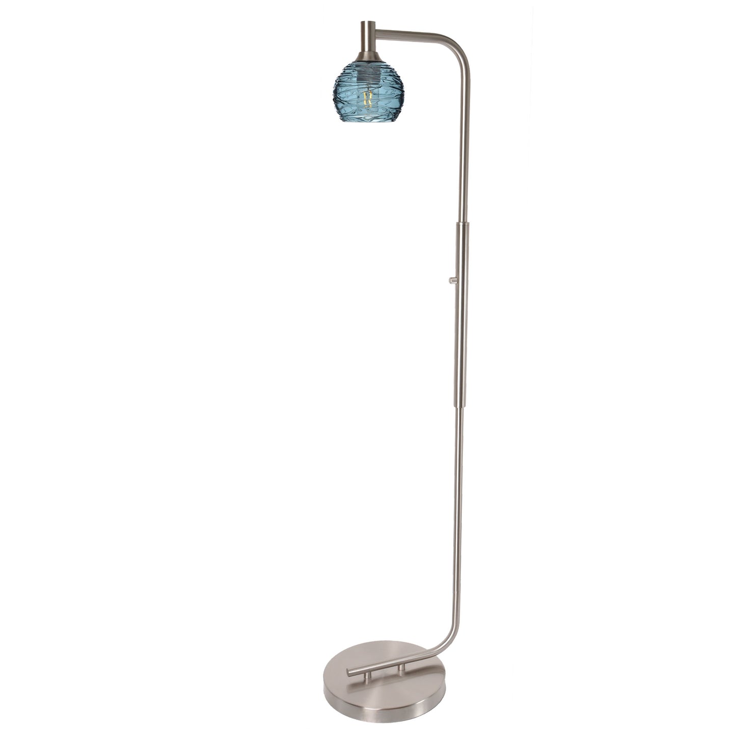 763 Floor Lamp-Glass-Bicycle Glass Co - Hardware-Lunar-Steel Blue-Brushed Nickel-Bicycle Glass Co