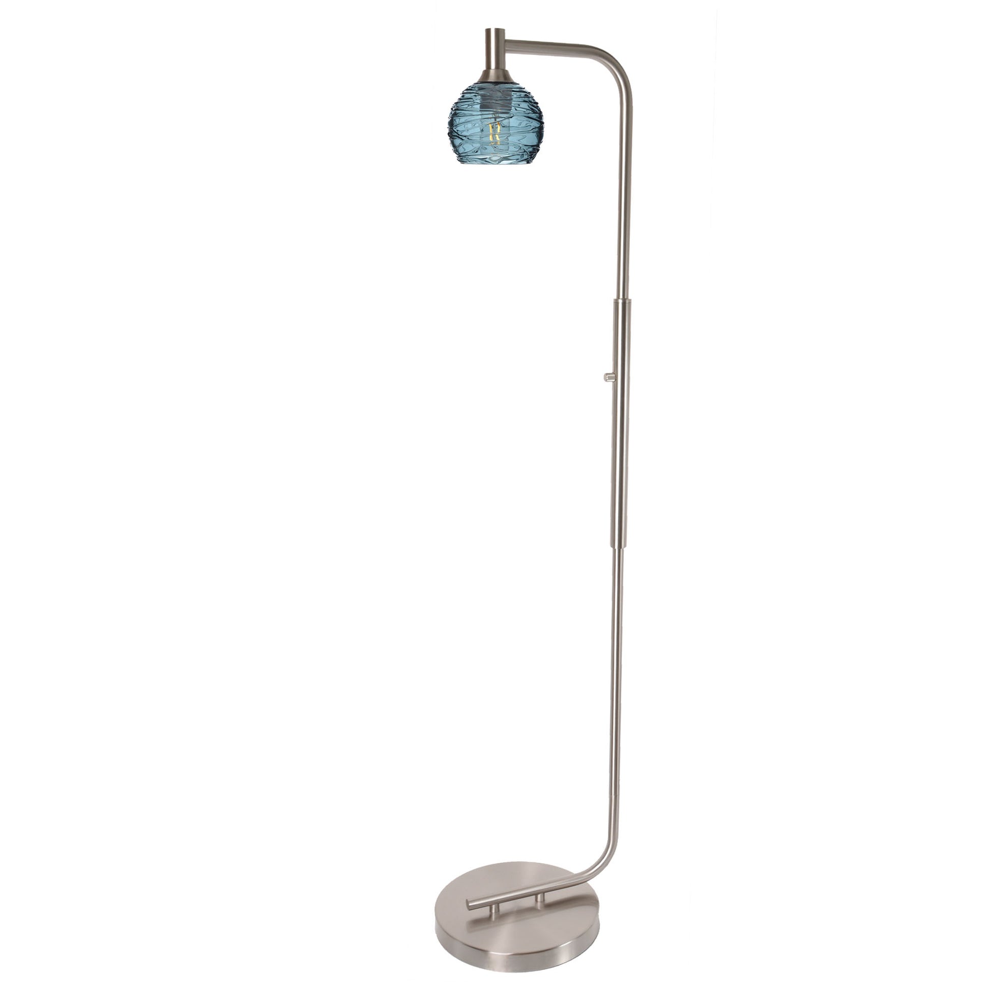 763 Floor Lamp-Glass-Bicycle Glass Co - Hardware-Lunar-Steel Blue-Brushed Nickel-Bicycle Glass Co