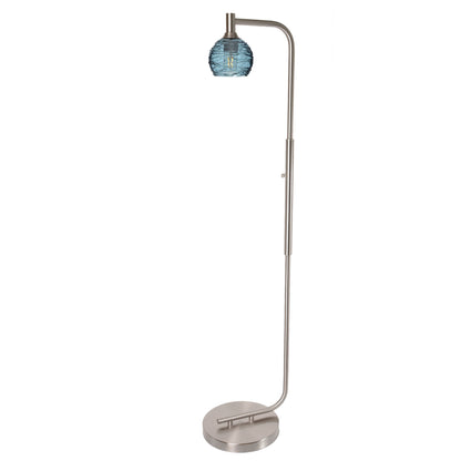 763 Floor Lamp-Glass-Bicycle Glass Co - Hardware-Lunar-Steel Blue-Brushed Nickel-Bicycle Glass Co