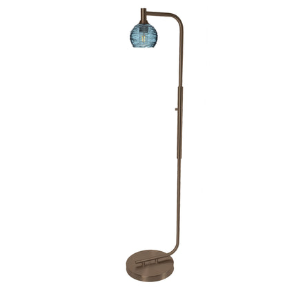 763 Floor Lamp-Glass-Bicycle Glass Co - Hardware-Lunar-Steel Blue-Brushed Nickel-Bicycle Glass Co