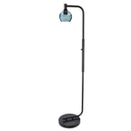 763 Floor Lamp-Glass-Bicycle Glass Co - Hardware-Lunar-Steel Blue-Brushed Nickel-Bicycle Glass Co