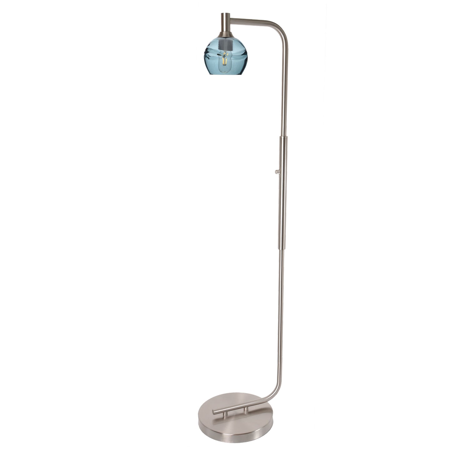 763 Floor Lamp-Glass-Bicycle Glass Co - Hardware-Lunar-Steel Blue-Brushed Nickel-Bicycle Glass Co