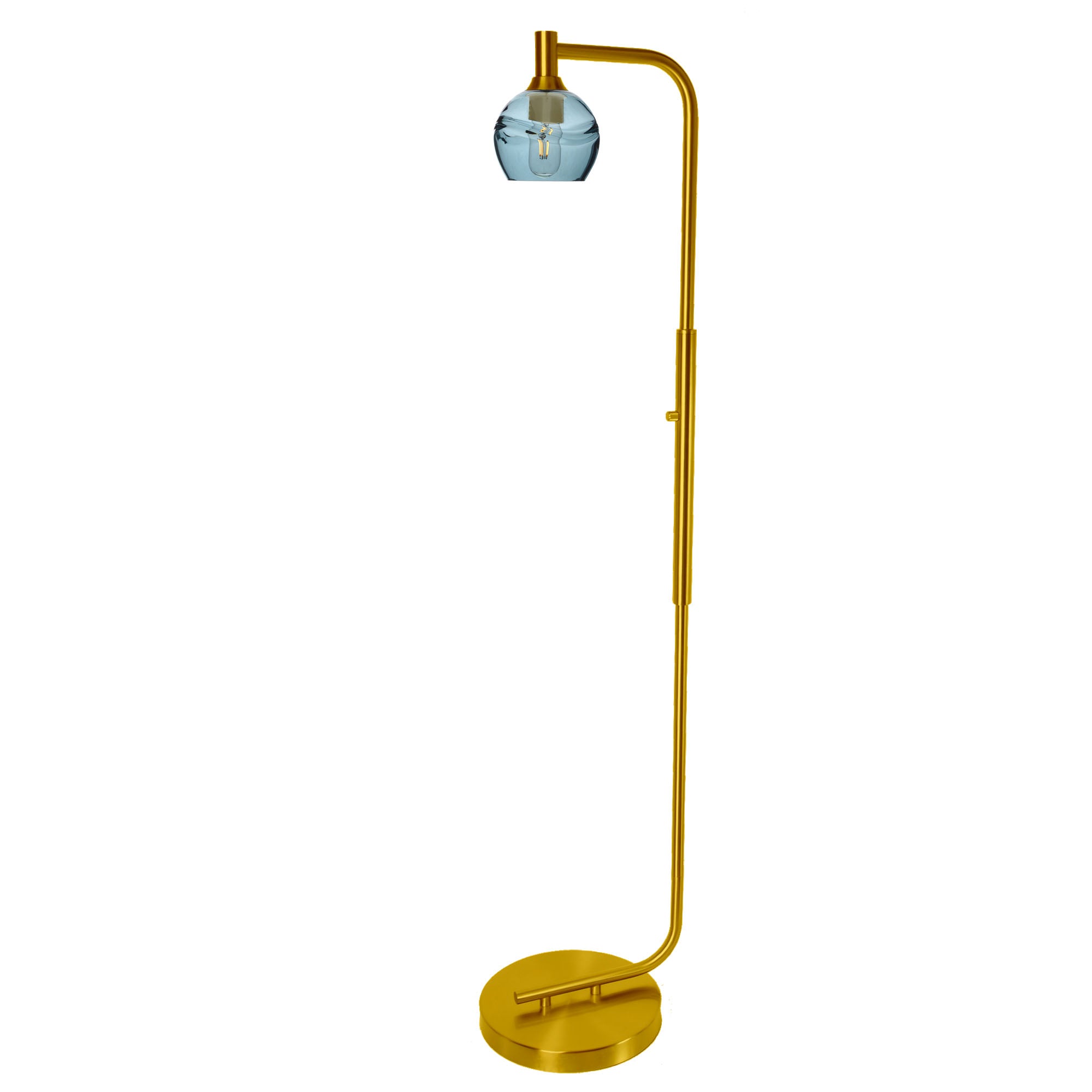 763 Floor Lamp-Glass-Bicycle Glass Co - Hardware-Lunar-Steel Blue-Brushed Nickel-Bicycle Glass Co