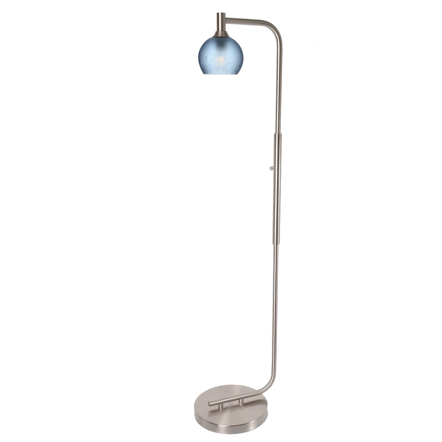 763 Floor Lamp-Glass-Bicycle Glass Co - Hardware-Lunar-Steel Blue-Brushed Nickel-Bicycle Glass Co