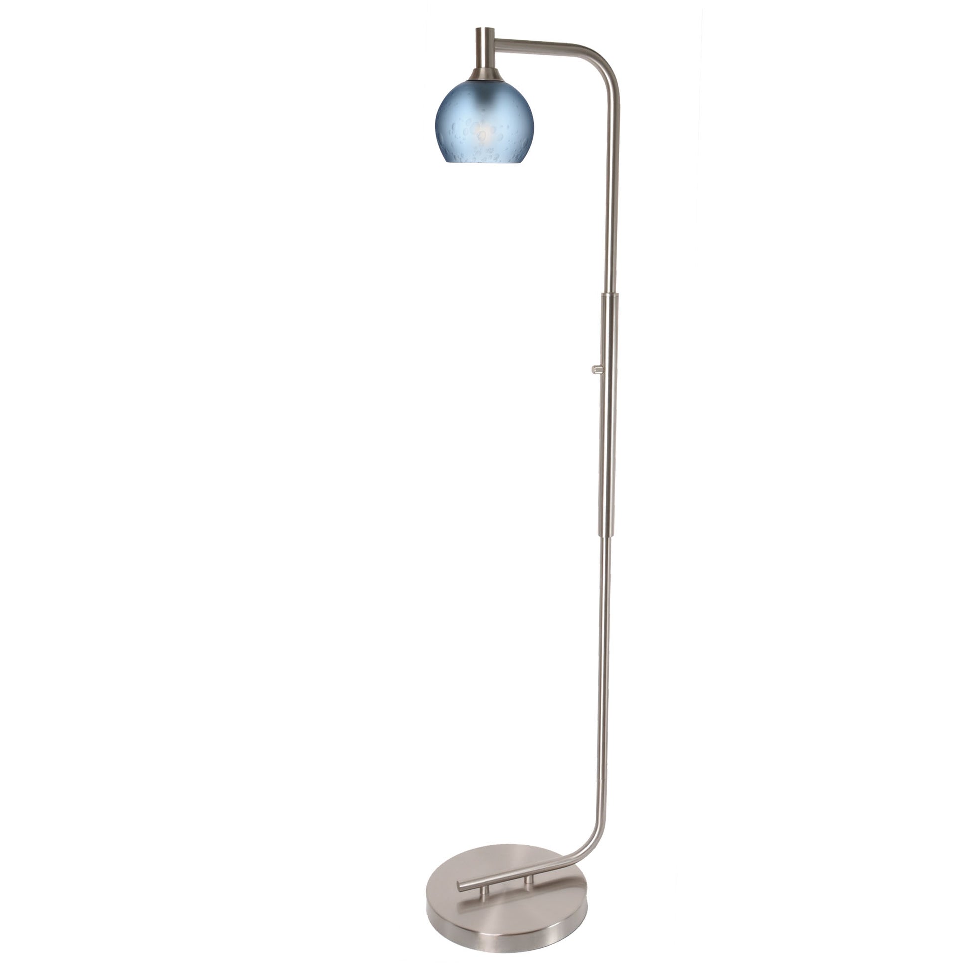 763 Floor Lamp-Glass-Bicycle Glass Co - Hardware-Lunar-Steel Blue-Brushed Nickel-Bicycle Glass Co