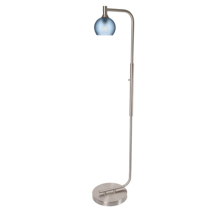 763 Floor Lamp-Glass-Bicycle Glass Co - Hardware-Lunar-Steel Blue-Brushed Nickel-Bicycle Glass Co