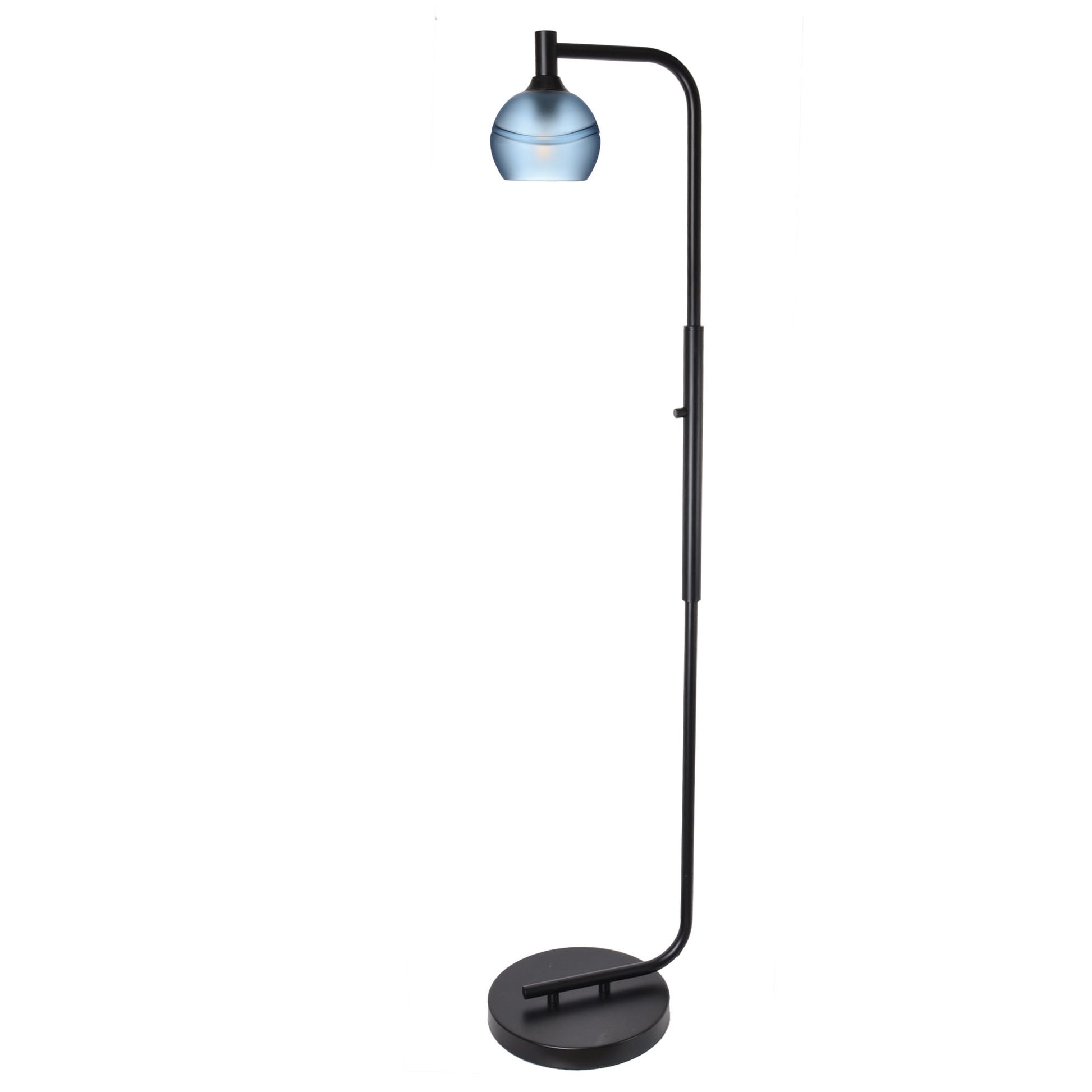 763 Floor Lamp-Glass-Bicycle Glass Co - Hardware-Lunar-Steel Blue-Brushed Nickel-Bicycle Glass Co