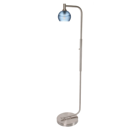 763 Floor Lamp-Glass-Bicycle Glass Co - Hardware-Lunar-Steel Blue-Brushed Nickel-Bicycle Glass Co