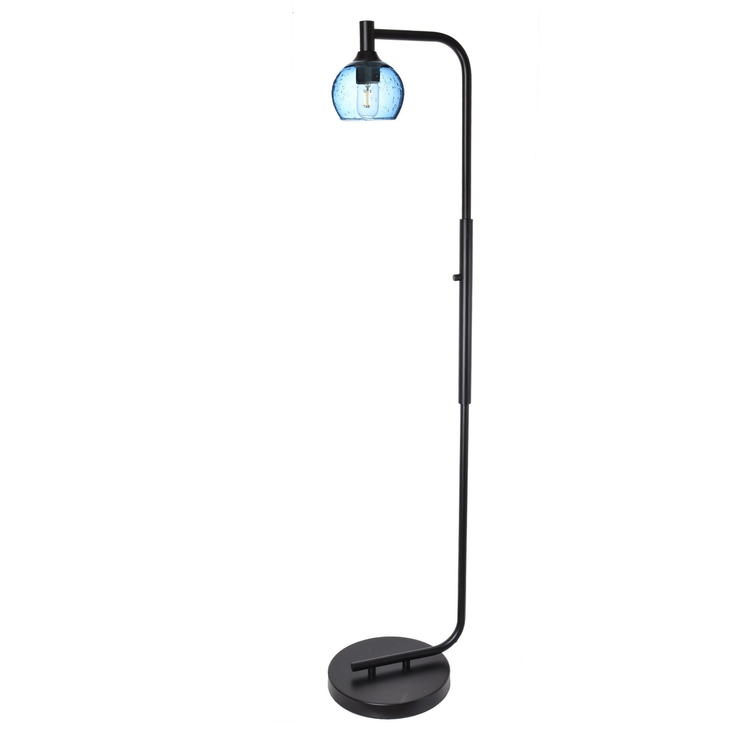 763 Floor Lamp-Glass-Bicycle Glass Co - Hardware-Lunar-Steel Blue-Brushed Nickel-Bicycle Glass Co