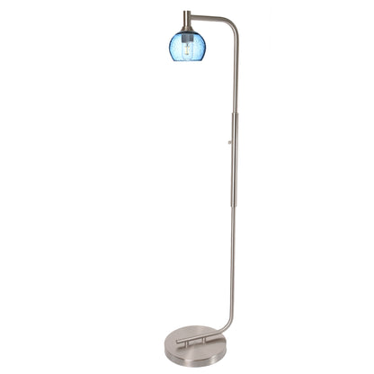 763 Floor Lamp-Glass-Bicycle Glass Co - Hardware-Lunar-Steel Blue-Brushed Nickel-Bicycle Glass Co