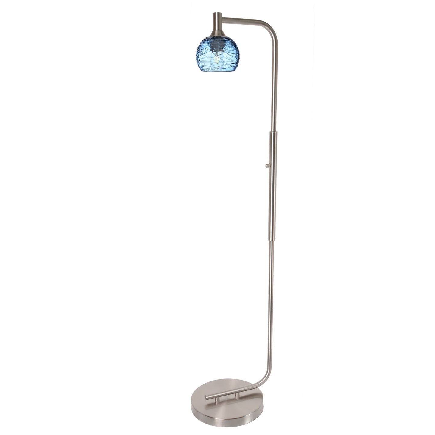 763 Floor Lamp-Glass-Bicycle Glass Co - Hardware-Lunar-Steel Blue-Brushed Nickel-Bicycle Glass Co