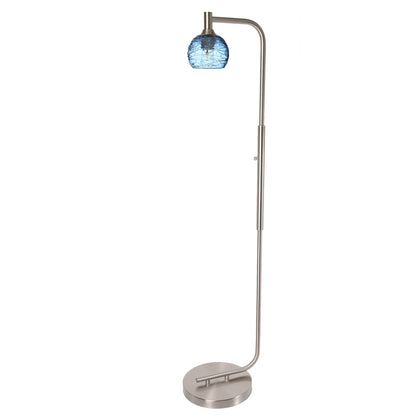 763 Floor Lamp-Glass-Bicycle Glass Co - Hardware-Lunar-Steel Blue-Brushed Nickel-Bicycle Glass Co