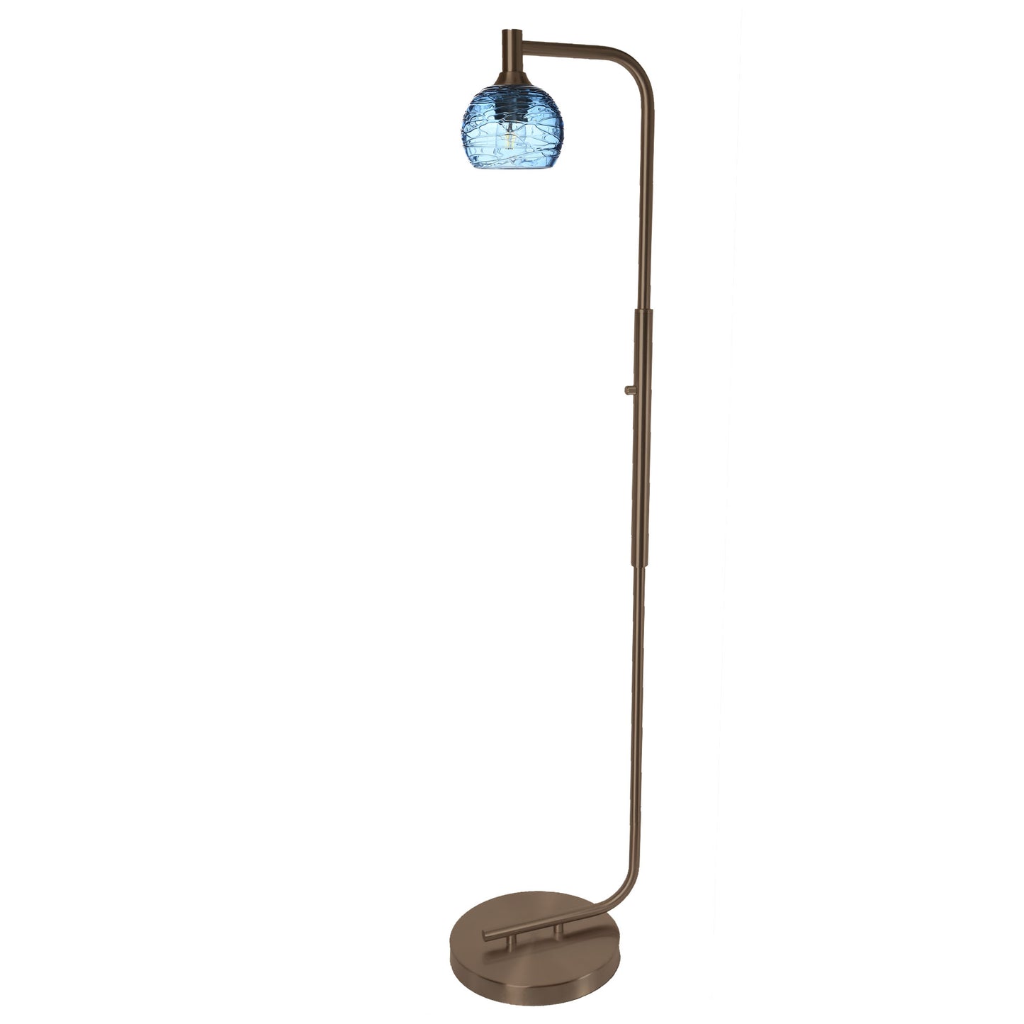 763 Floor Lamp-Glass-Bicycle Glass Co - Hardware-Lunar-Steel Blue-Brushed Nickel-Bicycle Glass Co