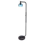 763 Floor Lamp-Glass-Bicycle Glass Co - Hardware-Lunar-Steel Blue-Brushed Nickel-Bicycle Glass Co