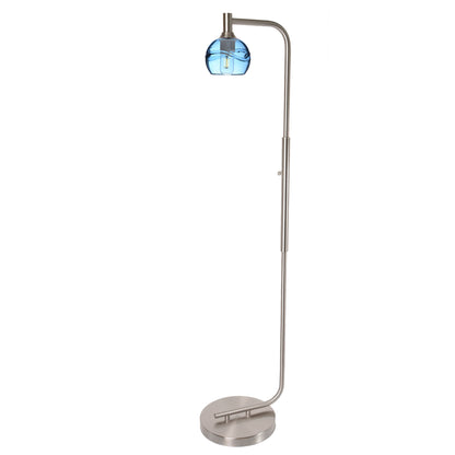 763 Floor Lamp-Glass-Bicycle Glass Co - Hardware-Lunar-Steel Blue-Brushed Nickel-Bicycle Glass Co