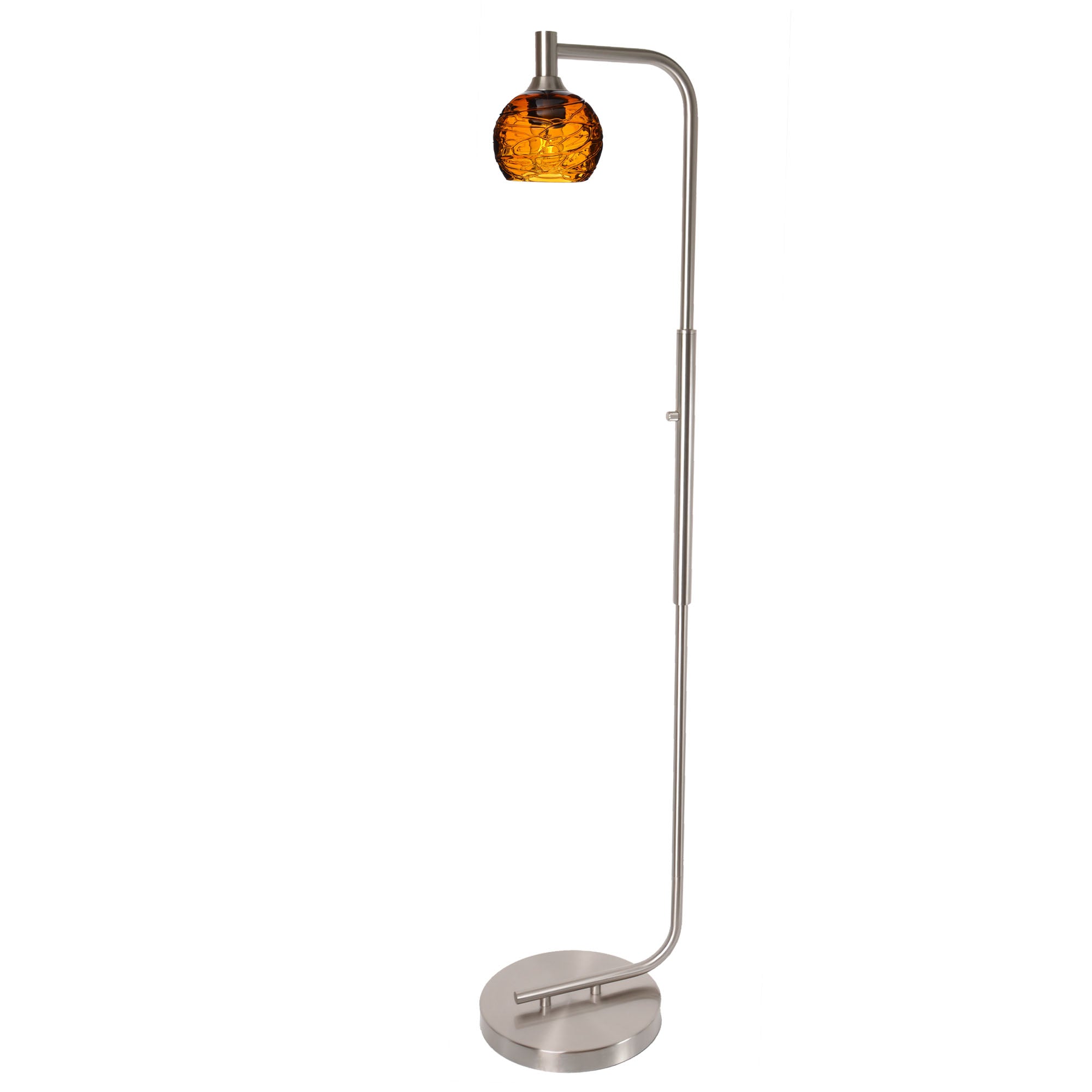 763 Floor Lamp-Glass-Bicycle Glass Co - Hardware-Lunar-Steel Blue-Brushed Nickel-Bicycle Glass Co