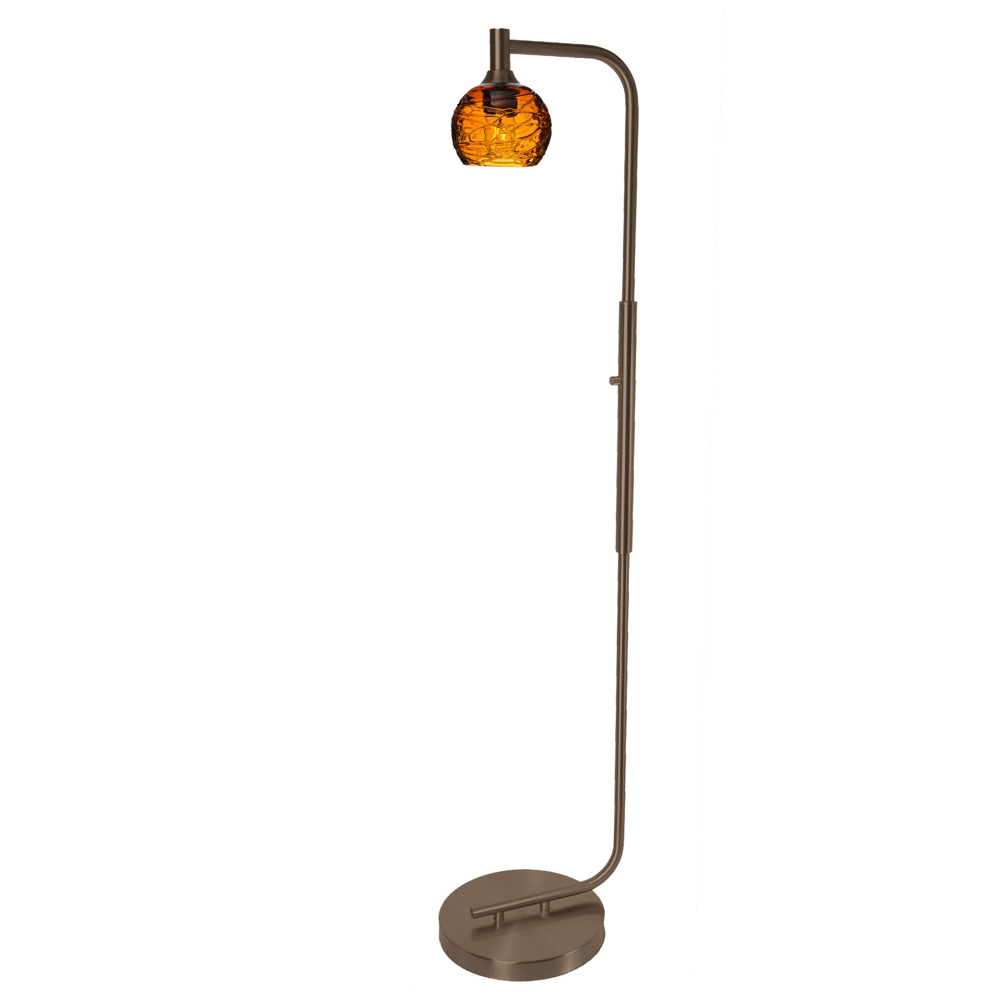 763 Floor Lamp-Glass-Bicycle Glass Co - Hardware-Lunar-Steel Blue-Brushed Nickel-Bicycle Glass Co