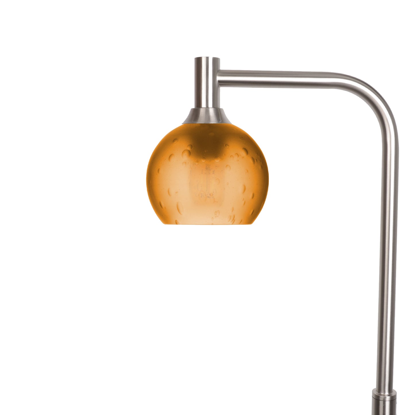 763 Floor Lamp-Glass-Bicycle Glass Co - Hardware-Celestial-Golden Amber-Brushed Nickel-Bicycle Glass Co