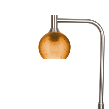 763 Floor Lamp-Glass-Bicycle Glass Co - Hardware-Celestial-Golden Amber-Brushed Nickel-Bicycle Glass Co