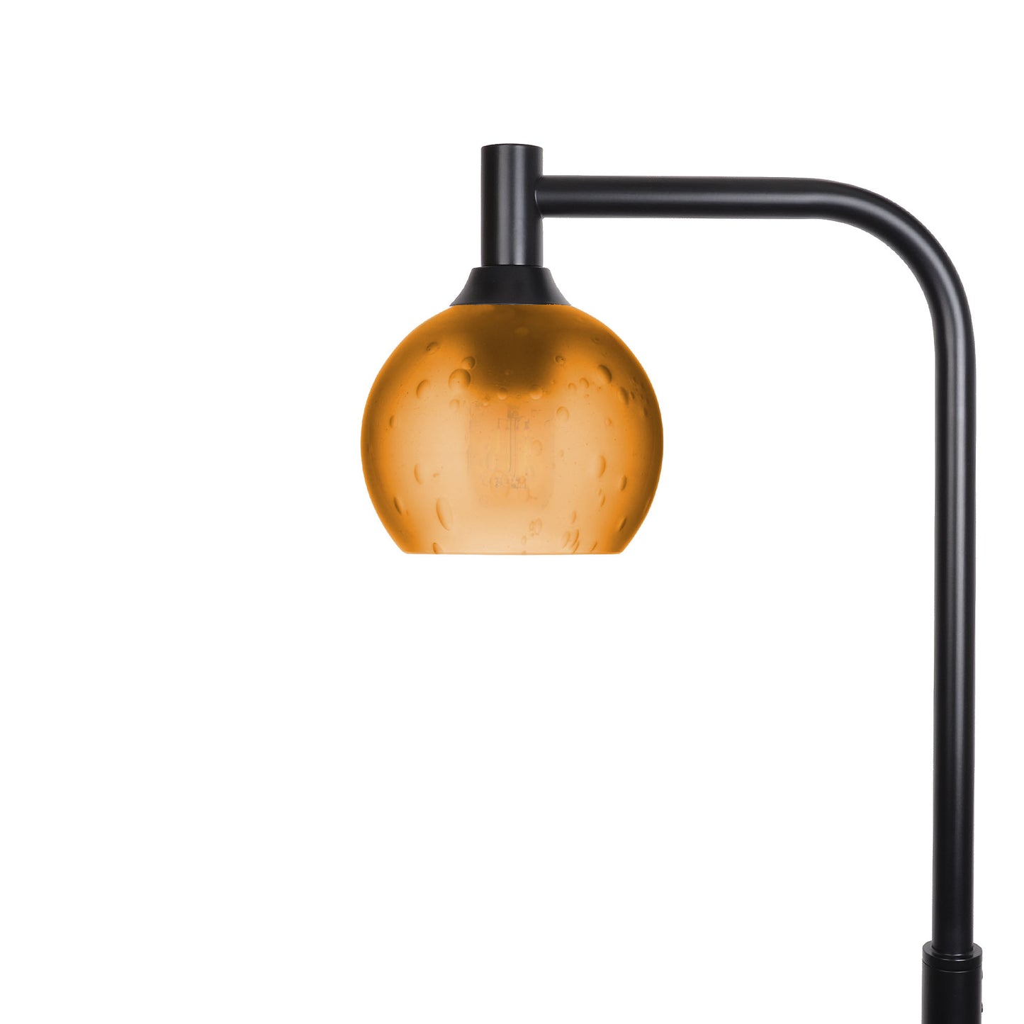 763 Floor Lamp-Glass-Bicycle Glass Co - Hardware-Celestial-Golden Amber-Matte Black-Bicycle Glass Co