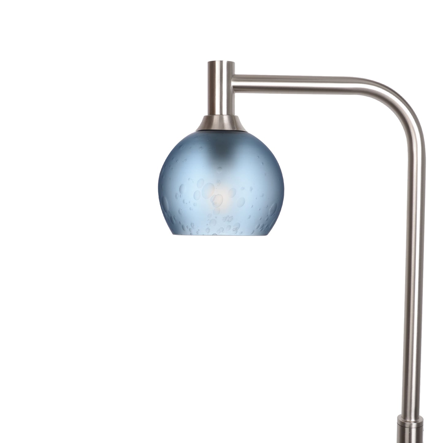 763 Floor Lamp-Glass-Bicycle Glass Co - Hardware-Celestial-Steel Blue-Brushed Nickel-Bicycle Glass Co