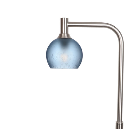 763 Floor Lamp-Glass-Bicycle Glass Co - Hardware-Celestial-Steel Blue-Brushed Nickel-Bicycle Glass Co