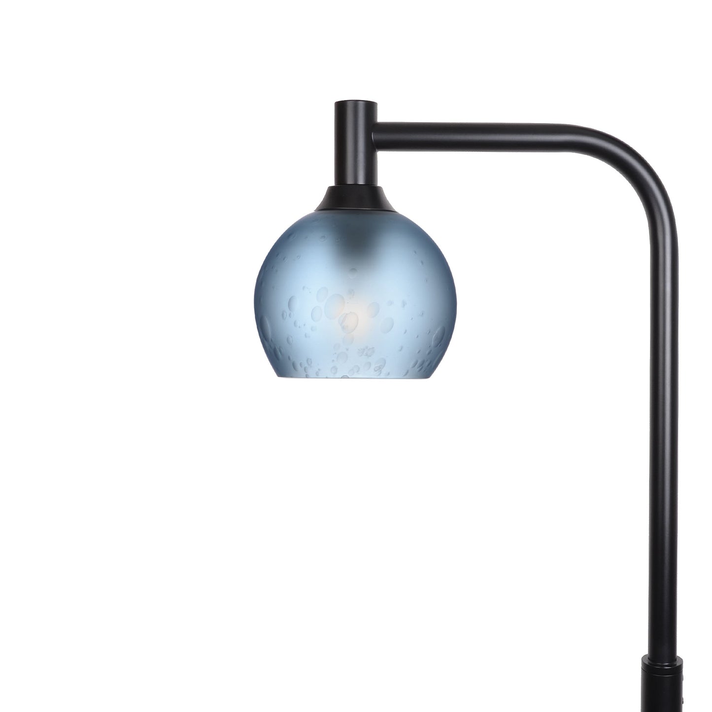 763 Floor Lamp-Glass-Bicycle Glass Co - Hardware-Celestial-Steel Blue-Matte Black-Bicycle Glass Co