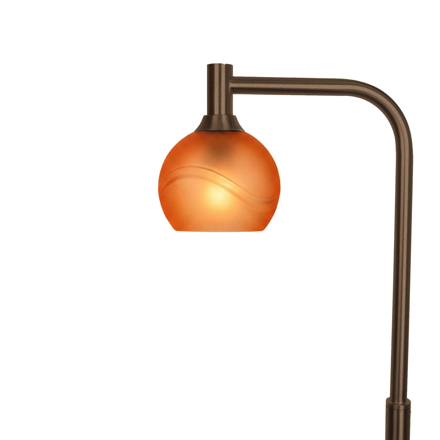 763 Floor Lamp-Glass-Bicycle Glass Co - Hardware-Glacial-Golden Amber-Antique Bronze-Bicycle Glass Co