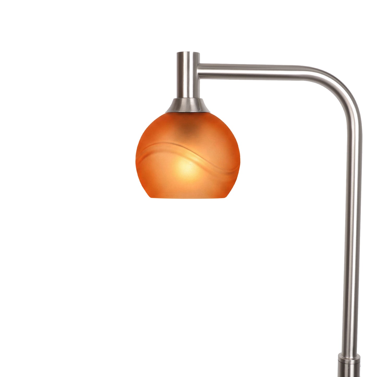 763 Floor Lamp-Glass-Bicycle Glass Co - Hardware-Glacial-Golden Amber-Brushed Nickel-Bicycle Glass Co